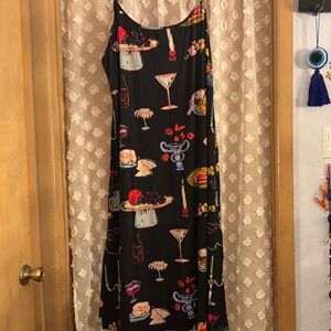 Lisa Says Gah Black Dress with Colorful Print